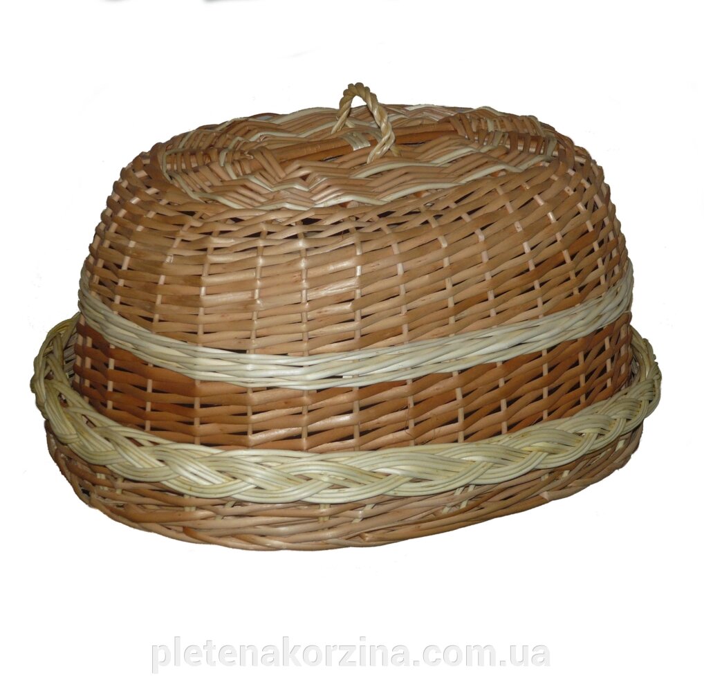 Хлебница овальная с крышкой "плетеная из половинчатой лозы" Арт.602н ##от компании## Плетена корзина - ##фото## 1