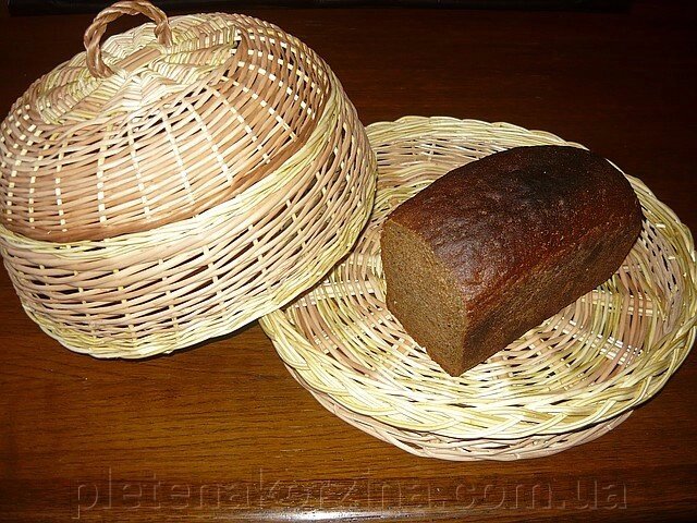 Хлібниця кругла з лози Арт.437н від компанії Плетена корзина - фото 1