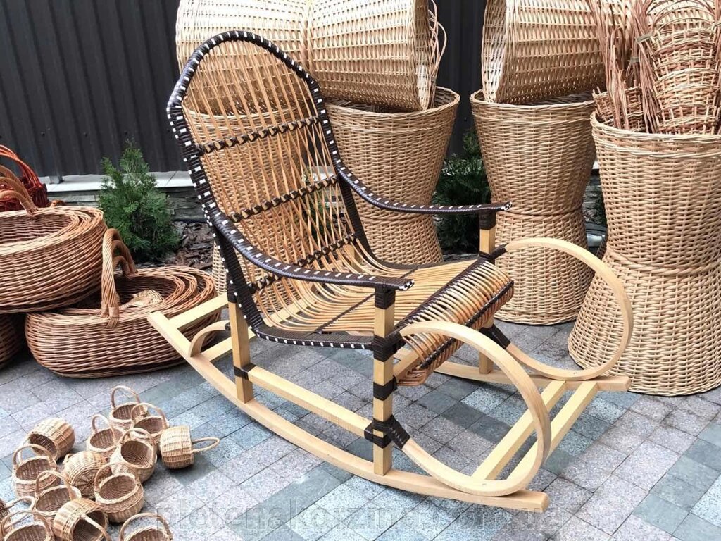 Крісло-гойдалка плетені Арт.12644р від компанії Плетена корзина - фото 1