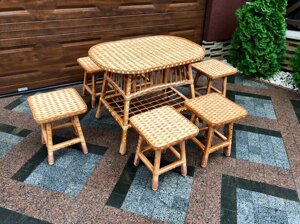 Набор столовой мебели плетеной из лозы Арт.1239-6 в Закарпатской области от компании Плетена корзина
