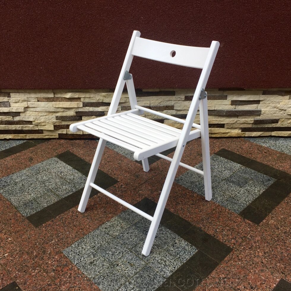 Складаний білий стілець з дерева Арт. 771б - вибрати
