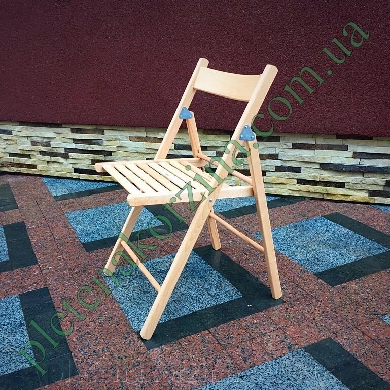 Складаний стілець з дерева для дачі та саду Арт.771 від компанії Плетена корзина - фото 1
