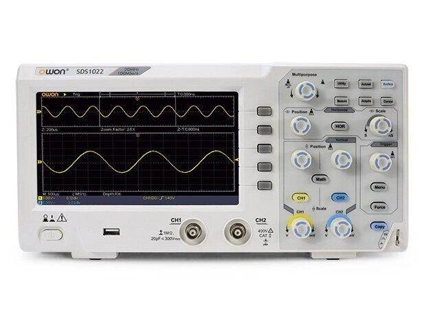 Цифровий осцилограф OWON SDS1022 (20 МГц, 2 канали) від компанії ТОВ АЛЬТАВІРА - Прилади КВП, лабораторне, випробувальне обладнання - фото 1