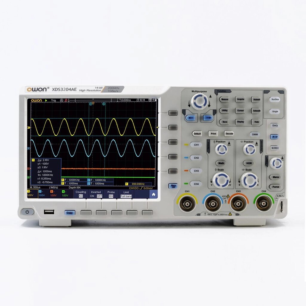 Цифровий осцилограф OWON XDS3204E (200 МГц, 4 канали) від компанії ТОВ АЛЬТАВІРА - Прилади КВП, лабораторне, випробувальне обладнання - фото 1