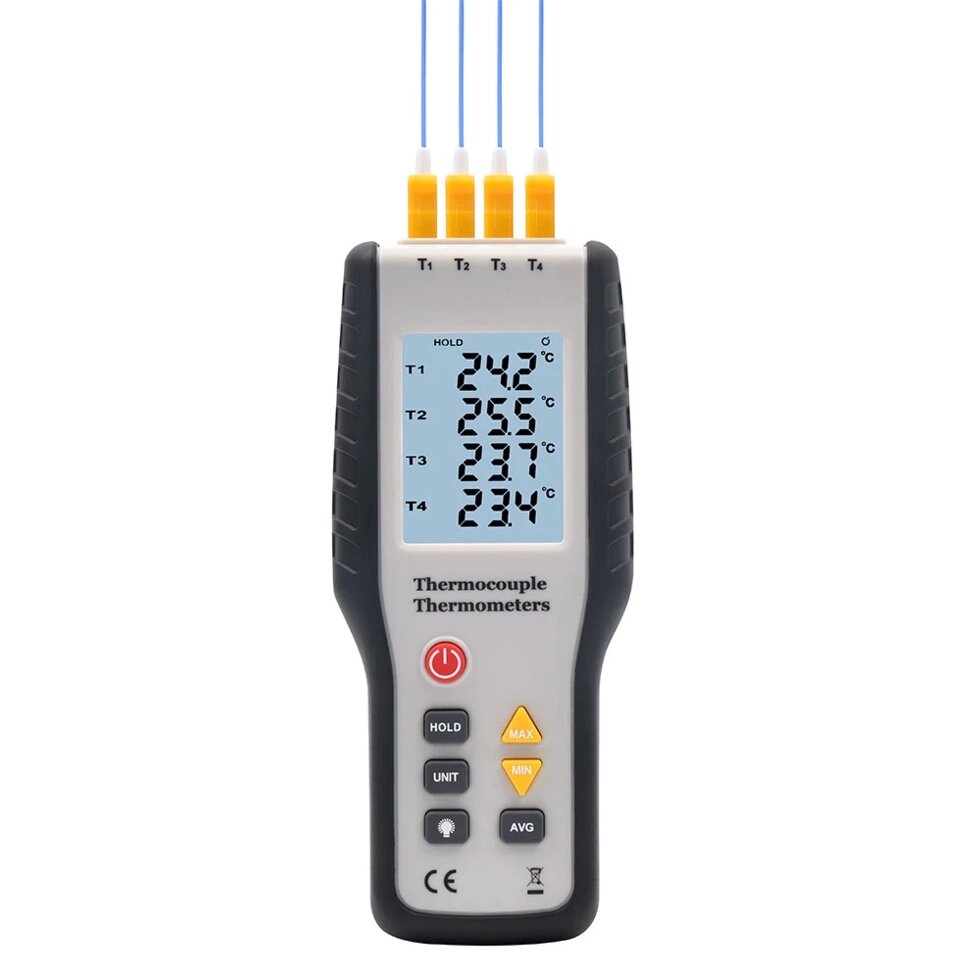 Цифровий термометр (4 канали, термопари K-типу) WALCOM HT-9815 від компанії ТОВ АЛЬТАВІРА - Прилади КВП, лабораторне, випробувальне обладнання - фото 1
