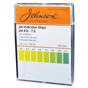 Індикаторні смужки на pH 4.0–7.5 JTP pH Indicator Strips (125.2 C, 100 шт.)