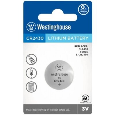 Літієва батарейка Lithium "таблетка" 1шт/уп blister Westinghouse CR2430-BP1 від компанії ТОВ АЛЬТАВІРА - Прилади КВП, лабораторне, випробувальне обладнання - фото 1