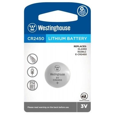 Літієва батарейка Lithium "таблетка" 1шт/уп blister Westinghouse CR2450-BP1 від компанії ТОВ АЛЬТАВІРА - Прилади КВП, лабораторне, випробувальне обладнання - фото 1