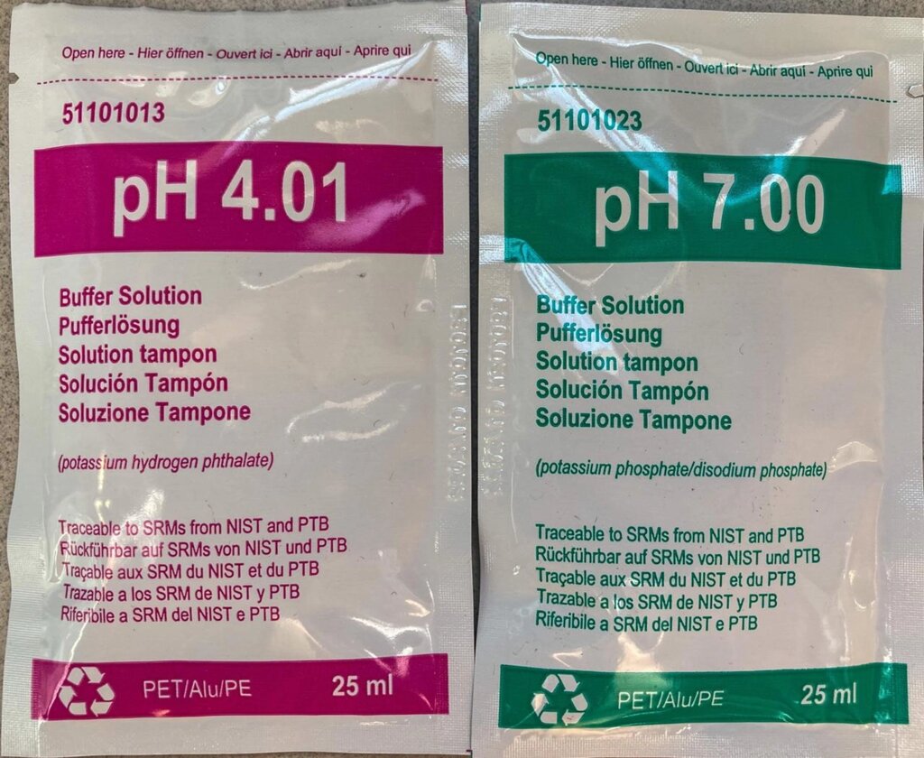 Набір саші з калібрувальними розчинами для pH-метрів XS Set CAL pH BIS SACHET 25ml (1x25 мл pH4 + 1x25 мл pH7) від компанії ТОВ АЛЬТАВІРА - Прилади КВП, лабораторне, випробувальне обладнання - фото 1