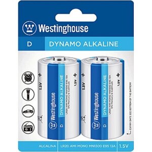 Лужна батарейка Dynamo Alkaline D/LR20 2 шт/уп блістер Westinghouse LR20-BP2