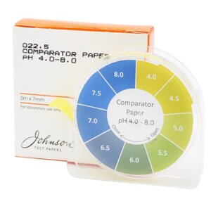 Індикаторні смужки з підвищеною роздільною здатністю pH 4.0–8.0 JTP Comparator Paper (рулон 5 м)