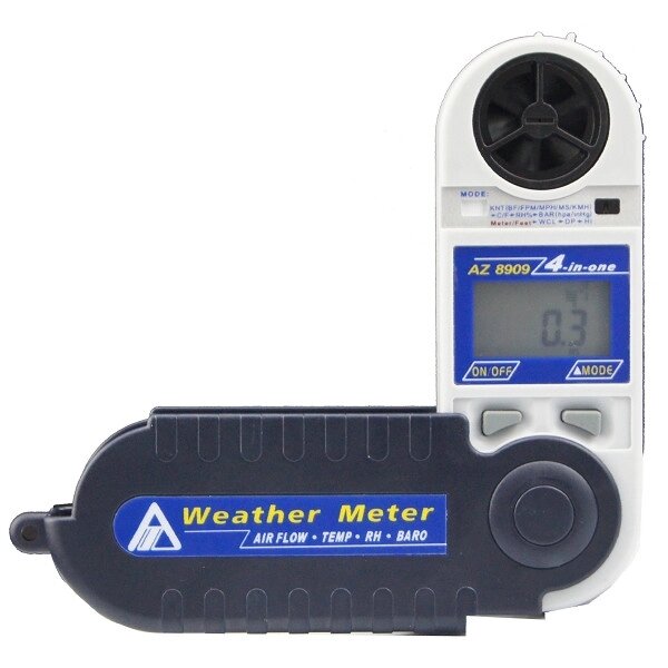 Ручний анемометр (метеостанція) 4 в 1 з барометром AZ-8909 від компанії ТОВ АЛЬТАВІРА - Прилади КВП, лабораторне, випробувальне обладнання - фото 1
