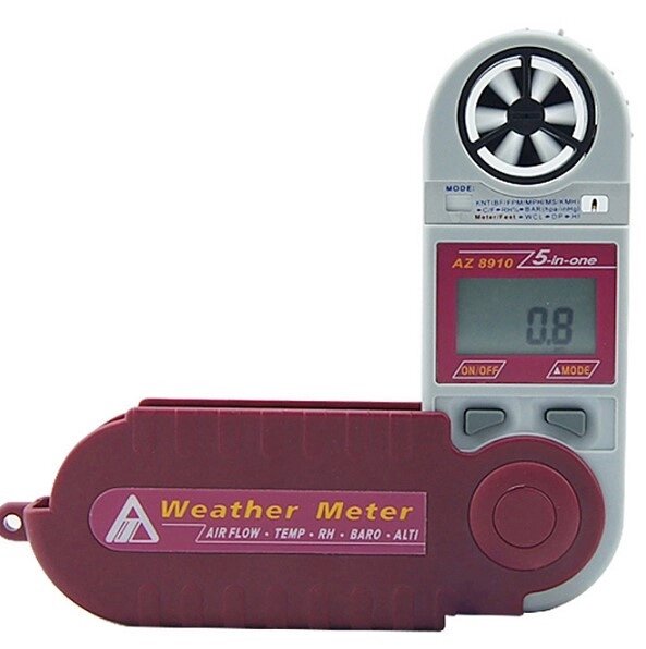 Ручний анемометр (метеостанція) 5 в 1 з барометром та висотоміром AZ-8910 від компанії ТОВ АЛЬТАВІРА - Прилади КВП, лабораторне, випробувальне обладнання - фото 1