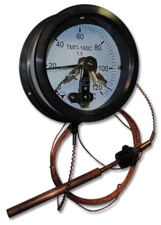 Термометр манометричний показуючий сигналізує ТМП-160С від компанії ТОВ АЛЬТАВІРА - Прилади КВП, лабораторне, випробувальне обладнання - фото 1