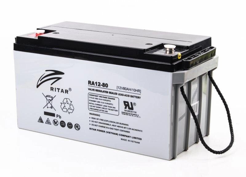 Акумуляторна батарея Ritar RA12-80 (12В 80А·год) від компанії instrade - фото 1