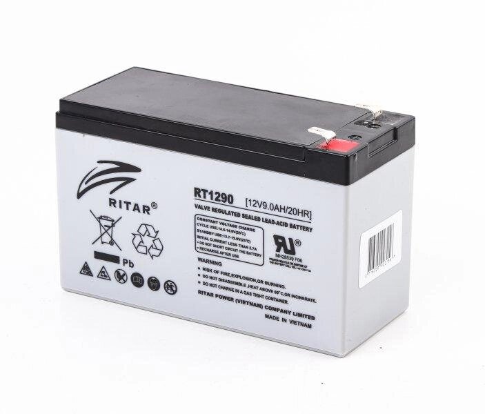 Акумуляторна батарея Ritar RT1290 (12 В 9 А·год) від компанії instrade - фото 1