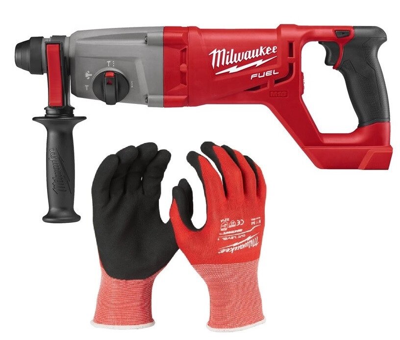 Акумуляторний перфоратор безщітковий Milwaukee M18CHD-0 + рукавички стійкі до порізів 1 класу від компанії Василь Комар - фото 1