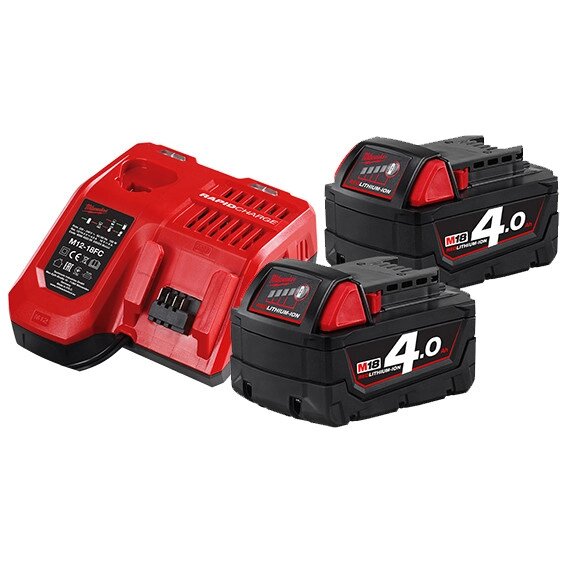 Енергокомплект Milwaukee M18 NRG-402 (В4 2шт; з/у M12-18FC) від компанії Василь Комар - фото 1