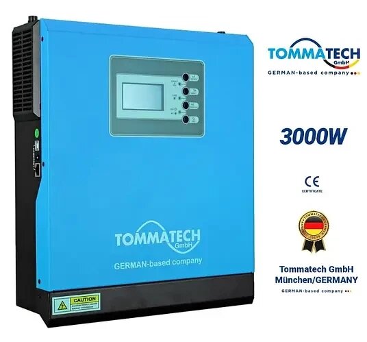 Гібридний інвертор TommaTech 3 кВт 24V чиста синусоїда від компанії instrade - фото 1