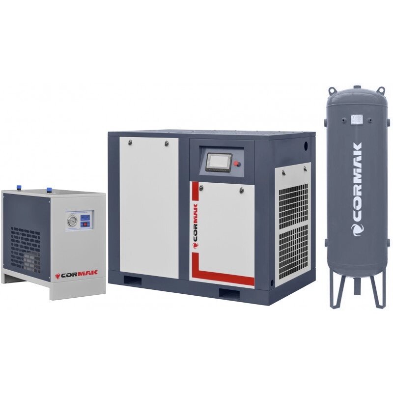 Комплект CORMAK THEOR 30 INVERTER Compact (гвинтовий компресор THEOR30, осушувач повітря N50S, бак 500л) від компанії Василь Комар - фото 1