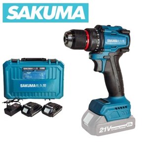 Акумуляторний ударний дриль-шурупокрут Sakuma BLUE CDC4521B SET (21В, 45 Нм, безщітковий двигун)