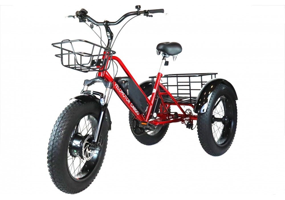 Триколісний електровелосипед CARGO (Червоний) від компанії instrade - фото 1