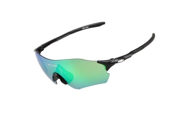 Велосипедні окуляри з зеленою лінзою GUB 5100 (Черний) від компанії instrade - фото 1