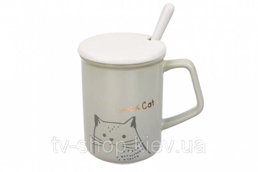 Чашка з кришкою Luck Cat ,400 мл від компанії ІНТЕРНЕТ МАГАЗИН * ТВ-ШОП * - фото 1