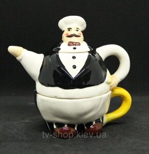Чайний набір "Кухар"чайник+ чашка) чорний