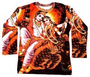 Т -сорочка чоловічого кольору з довгим рукавом Радха з Кришною