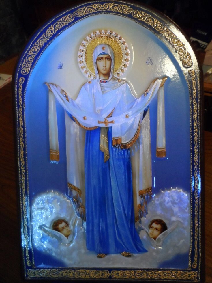 Ікона Покрову Пресвятої Богородиці (35 см) від компанії ІНТЕРНЕТ МАГАЗИН * ТВ-ШОП * - фото 1