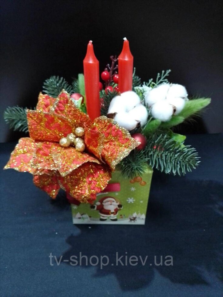 Композиція декоративна зі свічками Різдво від компанії ІНТЕРНЕТ МАГАЗИН * ТВ-ШОП * - фото 1