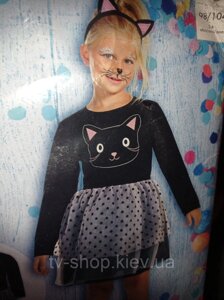 Костюм карнавальний Чорна кішка (сукня, оборот) 98-104