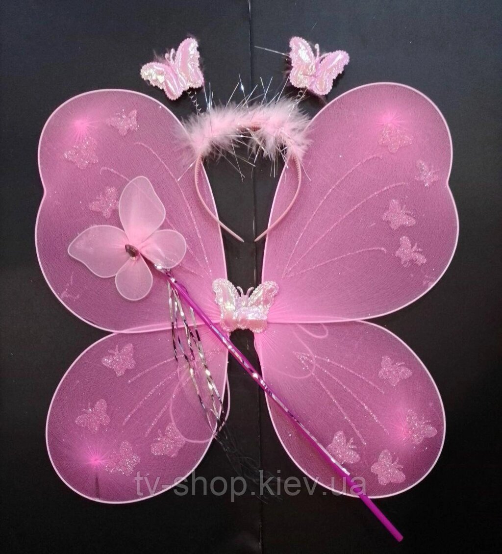 Крила карнавальні Метелик /Фея рожева від компанії ІНТЕРНЕТ МАГАЗИН * ТВ-ШОП * - фото 1