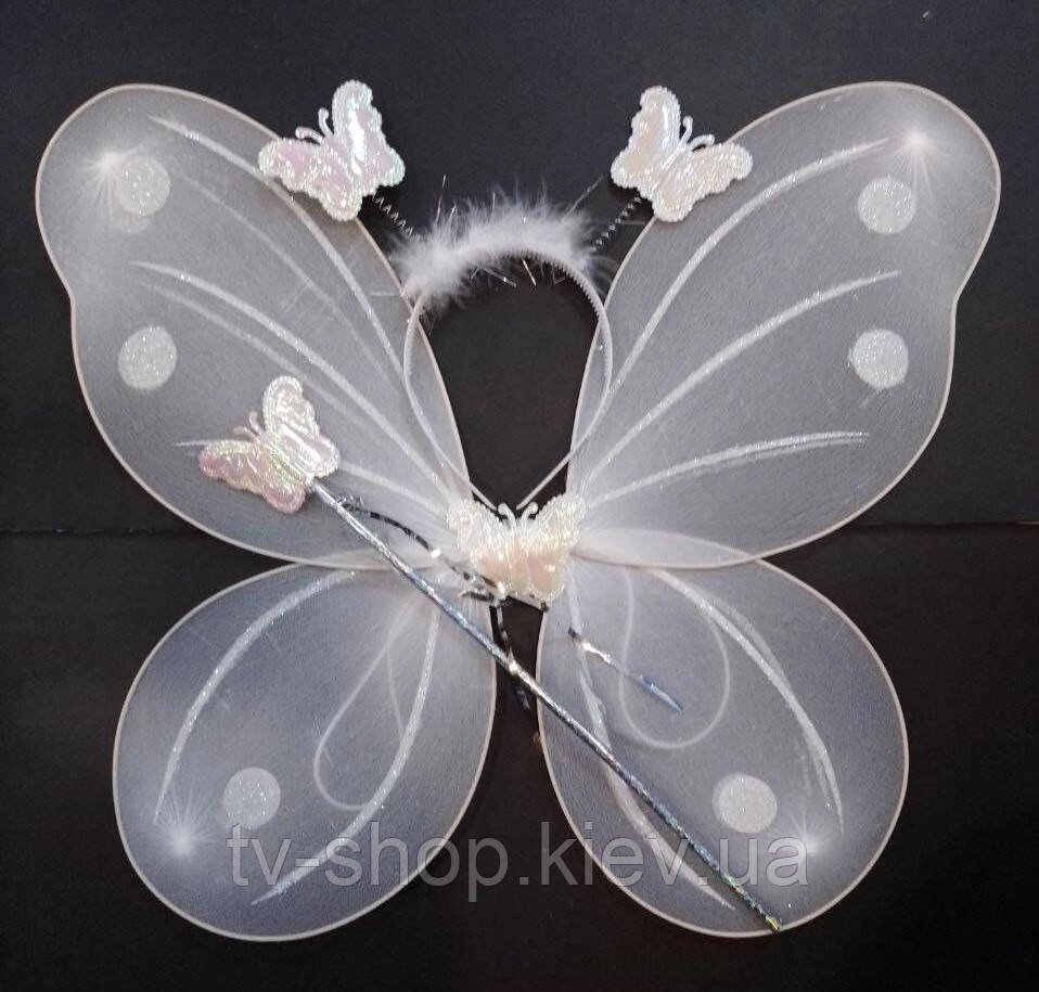 Крила карнавальні Метелики/Фея біла від компанії ІНТЕРНЕТ МАГАЗИН * ТВ-ШОП * - фото 1