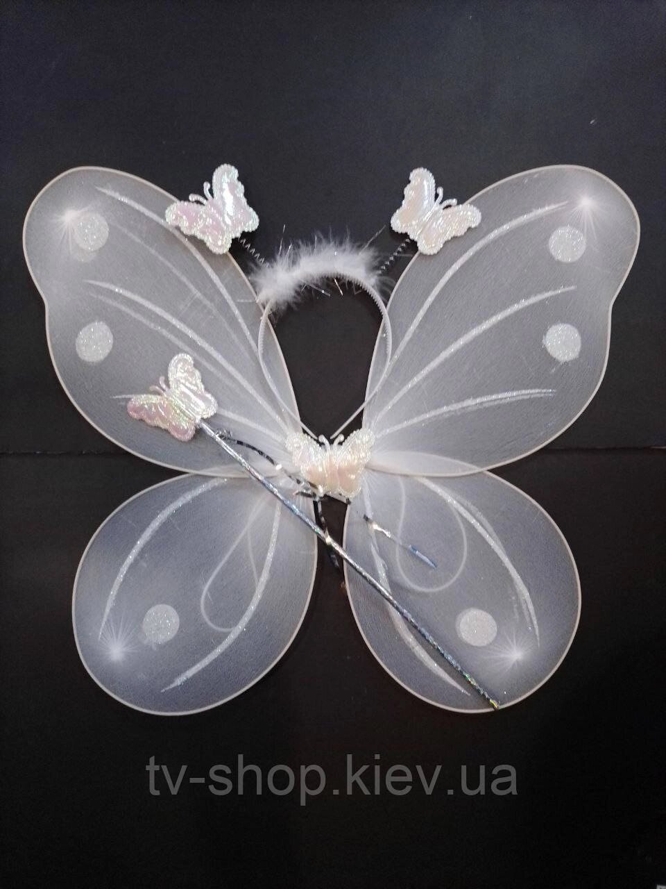 Крила карнавальні Метелики/Фея біла від компанії ІНТЕРНЕТ МАГАЗИН * ТВ-ШОП * - фото 1