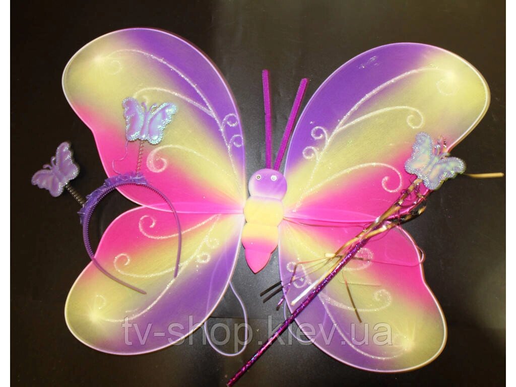 Крила, паочка, облямівка Метелик кольоровий від компанії ІНТЕРНЕТ МАГАЗИН * ТВ-ШОП * - фото 1