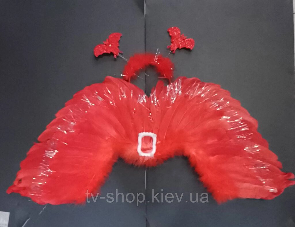 Крила пір'яні (червоні) 70*38 см від компанії ІНТЕРНЕТ МАГАЗИН * ТВ-ШОП * - фото 1