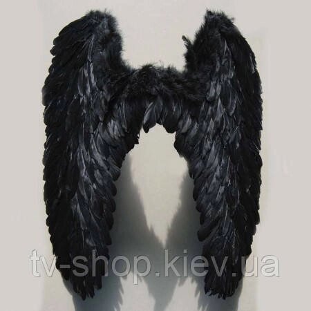 Крила пір'яні великі Ангел 60х58см (чорні) від компанії ІНТЕРНЕТ МАГАЗИН * ТВ-ШОП * - фото 1
