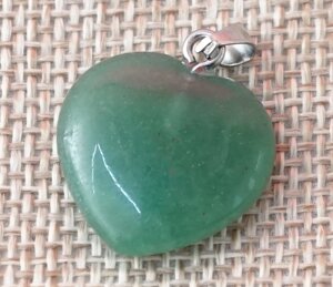 Кулон кам'яний Серце Зелений авантюрин
