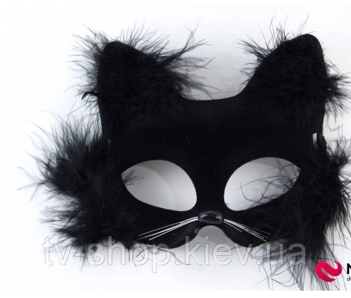 Маска Чорна кішка з пухом від компанії ІНТЕРНЕТ МАГАЗИН * ТВ-ШОП * - фото 1