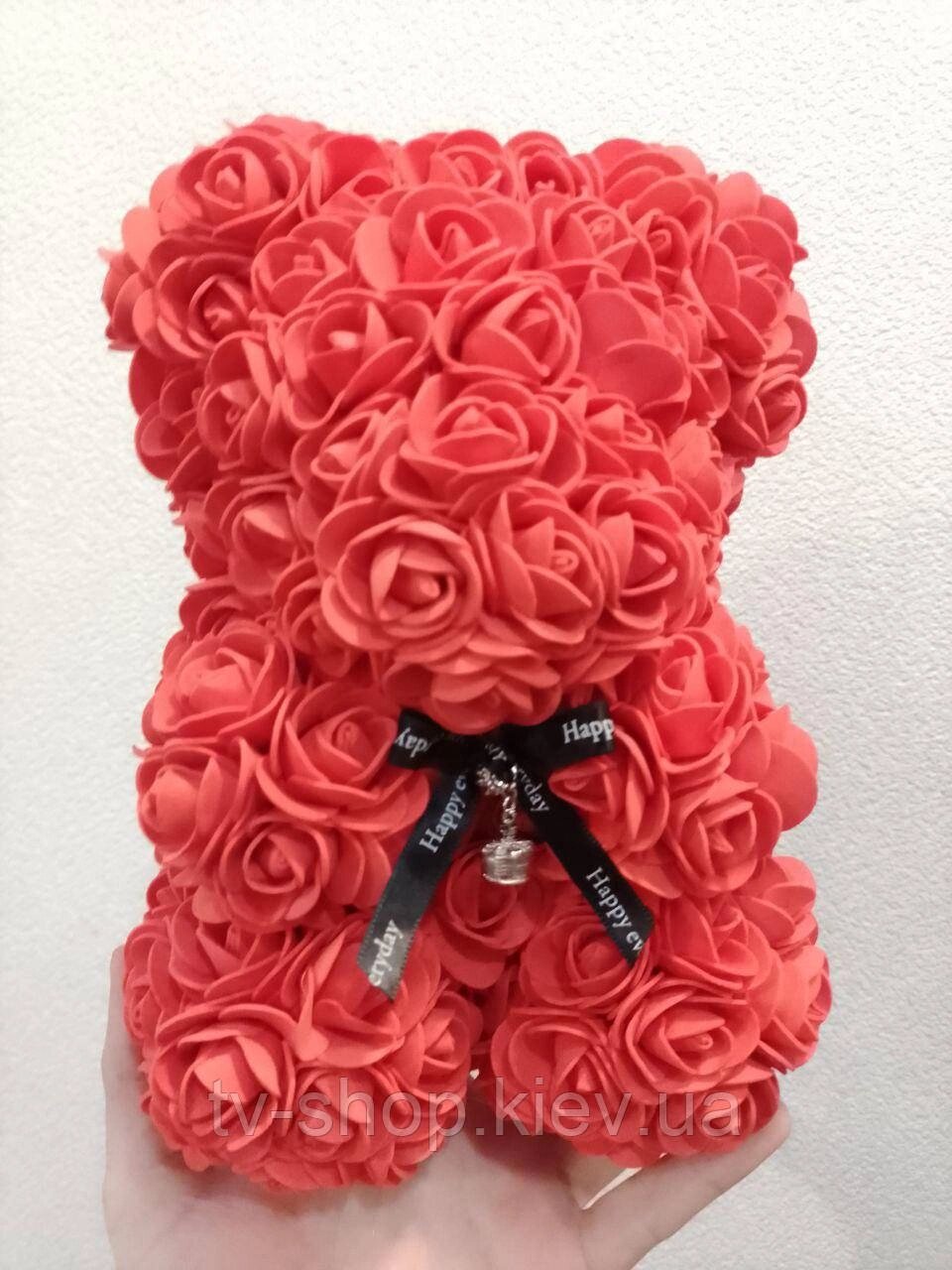 Мишко з троянд,25 см (червоний,рожевий) від компанії ІНТЕРНЕТ МАГАЗИН * ТВ-ШОП * - фото 1
