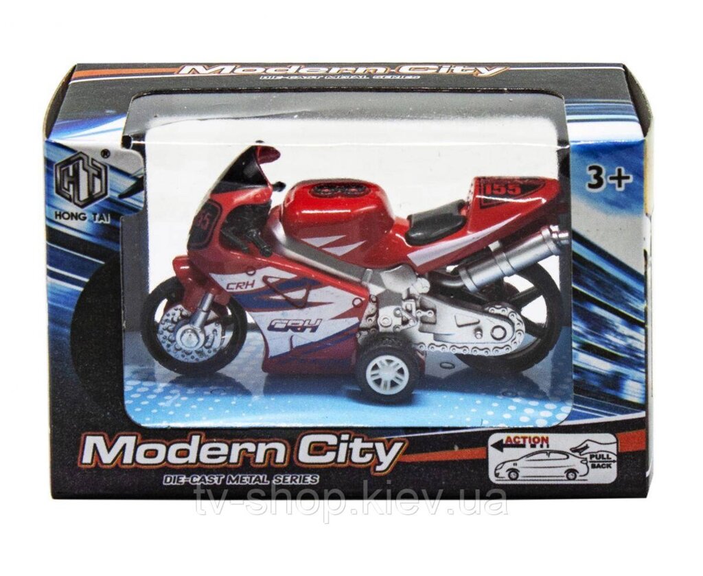 Мотоцикл інерційний "Modern City" (червоний, білий) від компанії ІНТЕРНЕТ МАГАЗИН * ТВ-ШОП * - фото 1