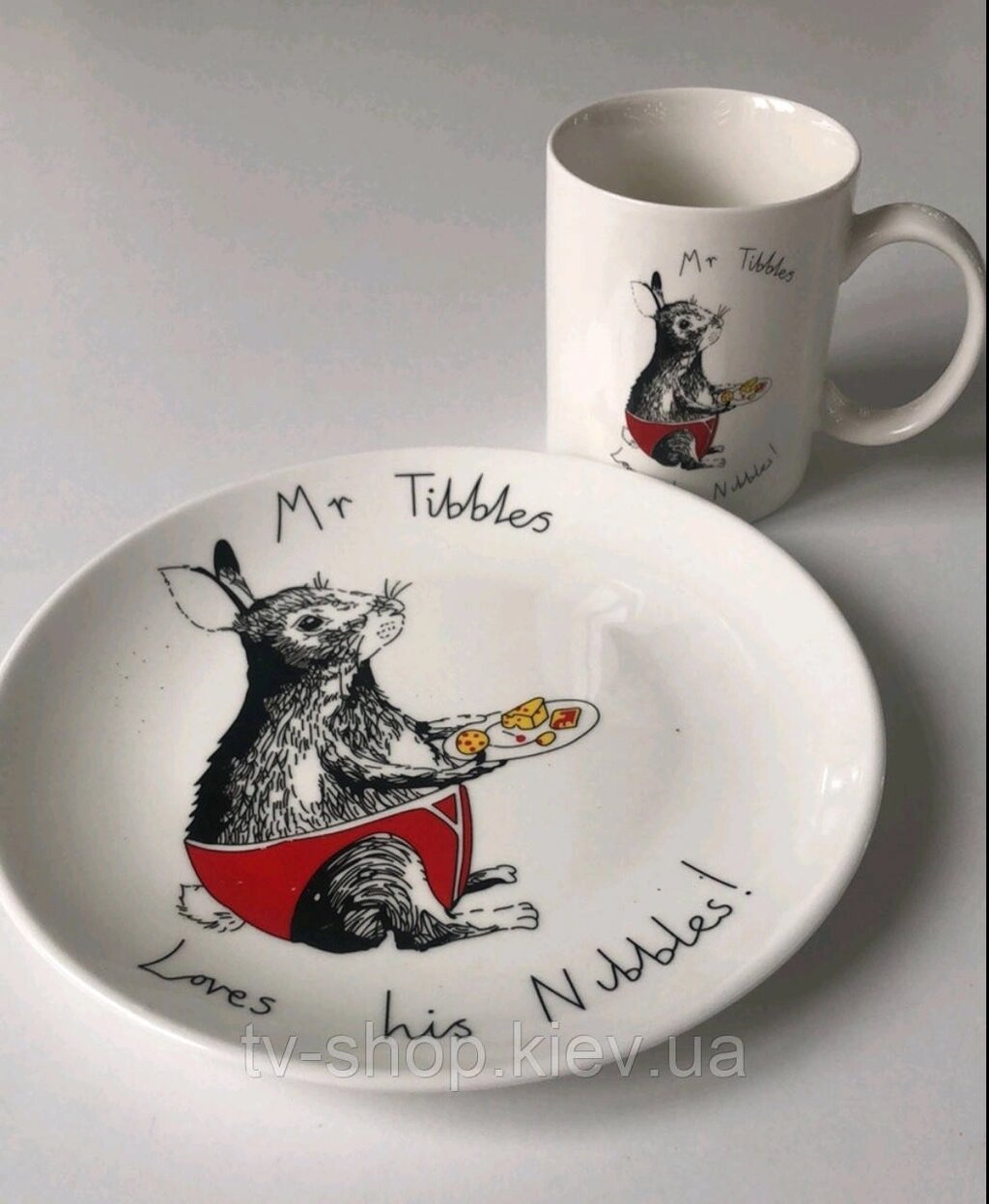 Набір чашка з тарілкою Кролик (2 різновиди) від компанії ІНТЕРНЕТ МАГАЗИН * ТВ-ШОП * - фото 1