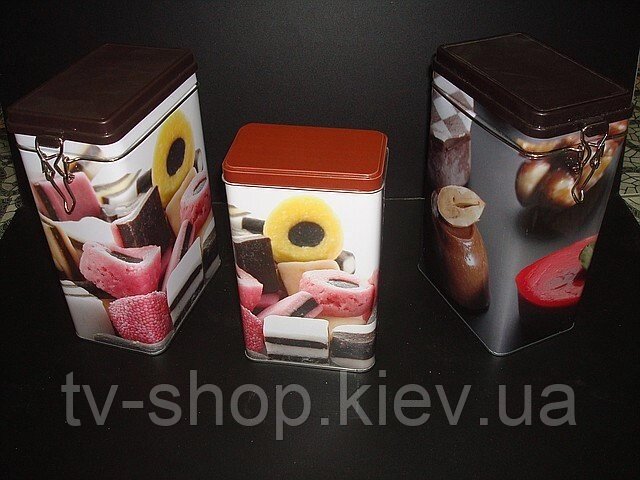 Набір жерстяних банок Печиво (2 шт) від компанії ІНТЕРНЕТ МАГАЗИН * ТВ-ШОП * - фото 1