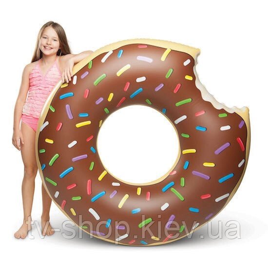 Надувний круг Пончик в шоколаді 107см. від компанії ІНТЕРНЕТ МАГАЗИН * ТВ-ШОП * - фото 1
