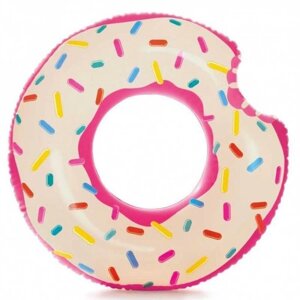 Надувний круг Пончик в білій глазурі ,107см.
