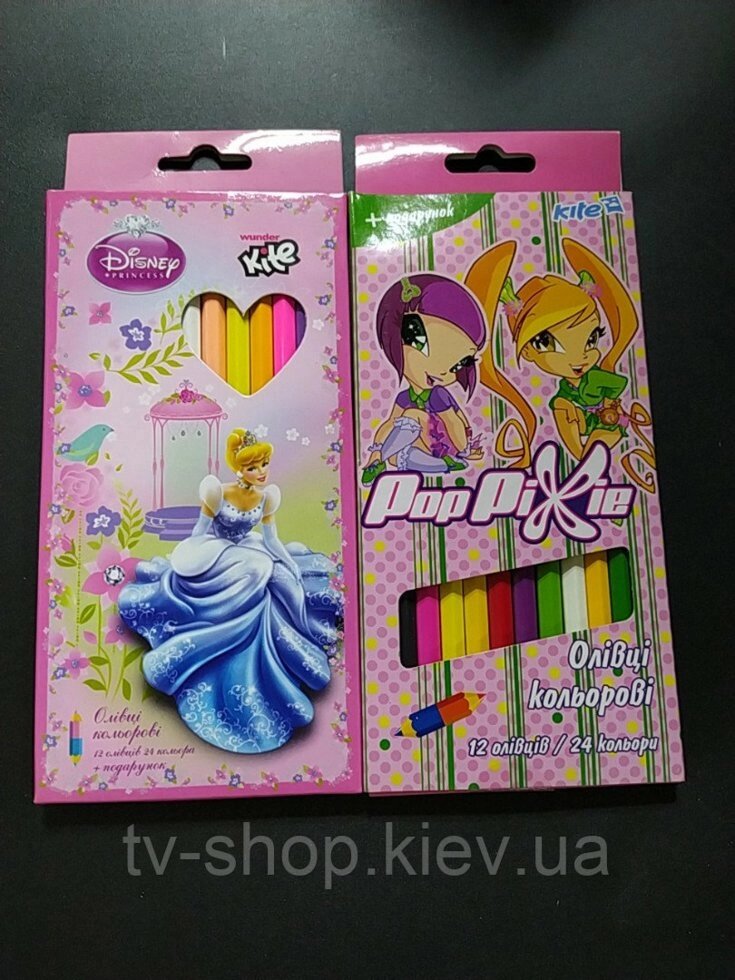 Олівці кольорові двосторонні Kite Disney Princess,Pop pixie 12 шт. 24 кольору від компанії ІНТЕРНЕТ МАГАЗИН * ТВ-ШОП * - фото 1