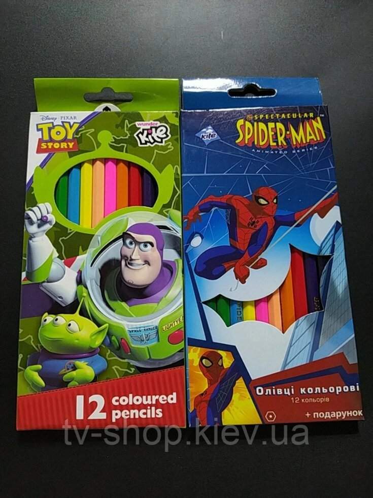 Олівці кольорові Spiderman,Toy Story,12 кольорів Kite від компанії ІНТЕРНЕТ МАГАЗИН * ТВ-ШОП * - фото 1