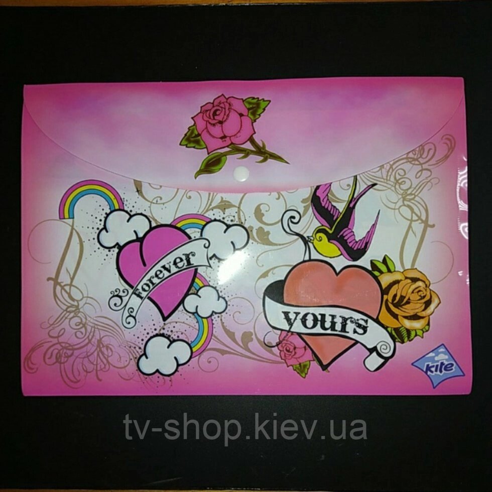 Папка на кнопці Pink Cookie Kite ,А4 від компанії ІНТЕРНЕТ МАГАЗИН * ТВ-ШОП * - фото 1